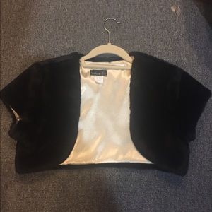 Black faux fur shrug